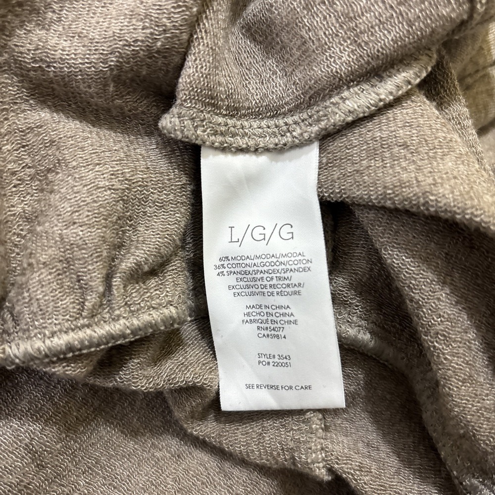 Cabi L Lightweight Jacket Ruffle Hem‎ Brown/Gray Pockets Cotton Modal Sweatshirt - Picture 9 of 9